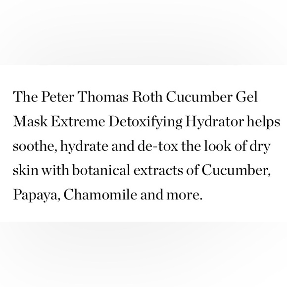 Peter Thomas Roth Cucumber Gel Mask Extreme Detoxifying Hydrator - Picture 4 of 12
